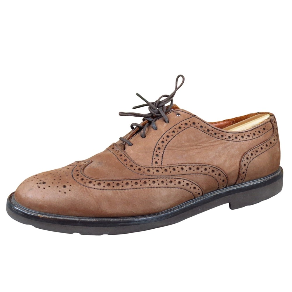 Bostonian Elements Men Casual Wingtip Oxford‎ Size 9 Work Office Brown Leather